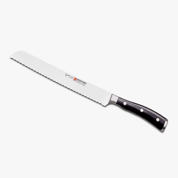 Cuchillo cortar pan de 20 cm. Wüsthof serie Classic Ikon acero forjado