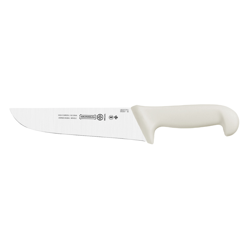 MUNDIAL, Cuchillo de cocina profesional, (5520-8), 20.3CM, Hoja ancha y recta, Blanco, Acero Inoxidable