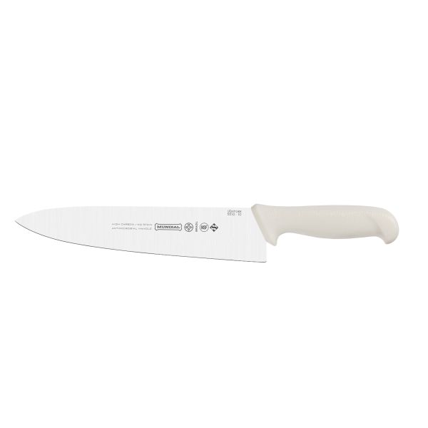 MUNDIAL, Cuchillo de cocina profesional, (5510-10) 25CM, Hoja ancha y recta, Blanco, Acero Inoxidable