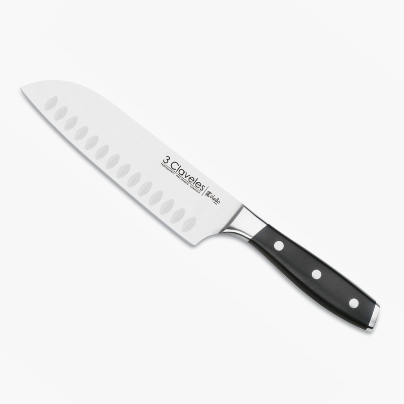 Cuchillo 3 Claveles Santoku Alveolado 18 cm - Toledo