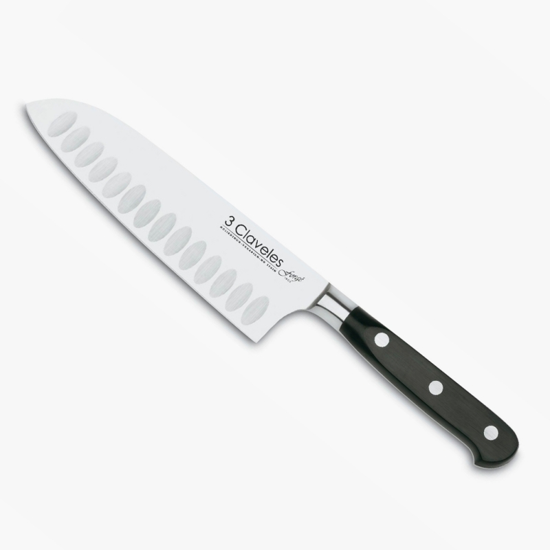 Cuchillo 3 Claveles Santoku Alveolado 17 cm - Forgé