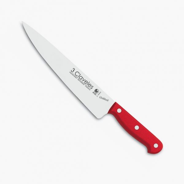 Cuchillo 3 Claveles Cocinero 25 cm Mango Rojo - Uniblock