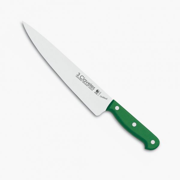Cuchillo 3 Claveles Cocinero 25 cm Mango Verde - Uniblock