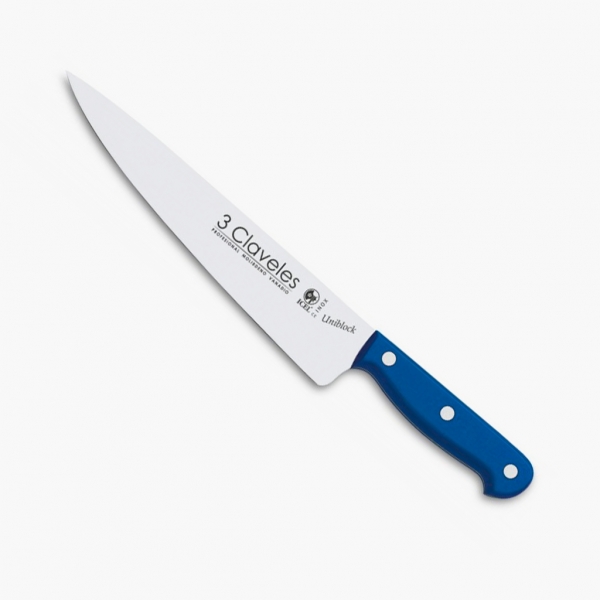 Cuchillo 3 Claveles Cocinero 25 cm Mango Azul - Uniblock