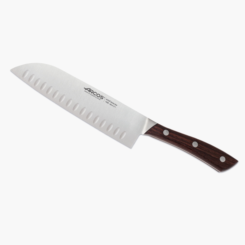 Cuchillo Arcos Santoku 18 cm Alveolado - Natura