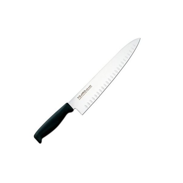Cuchillo Tojiro F-268BK, Chef alveolado, mango negro, 270mm