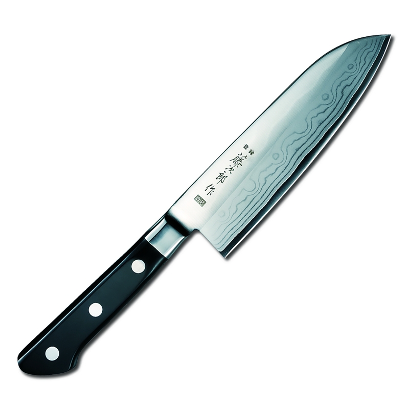 Cuchillo Tojiro F-507, Santoku, DP Damascus con collarin, 170mm