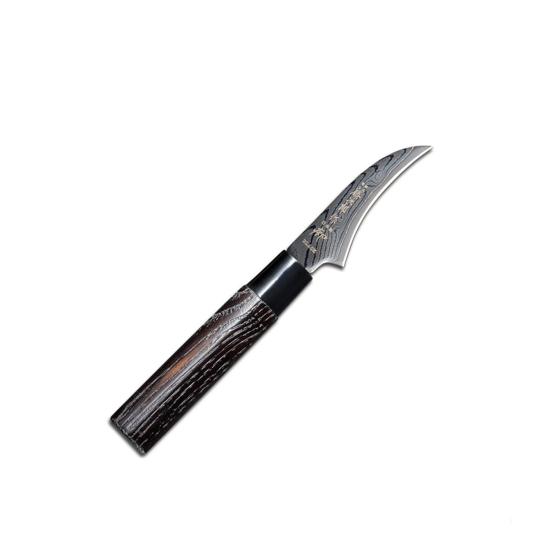 Cuchillo Tojiro FD-1590, Pelador Shippu Black DP Damascus, 70mm