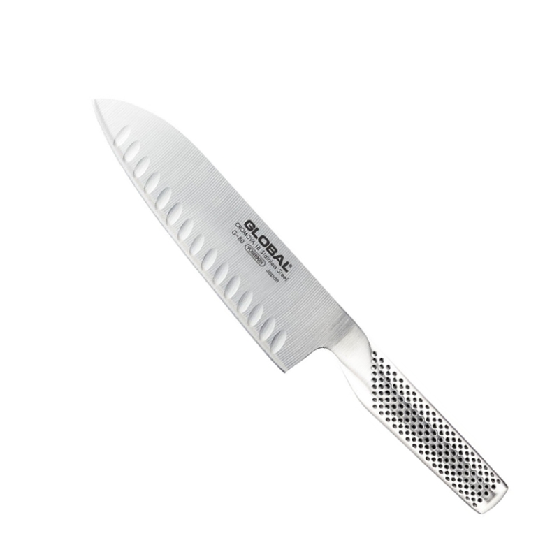 Cuchillo Global G-80, Santoku, alveolado, 18 cm