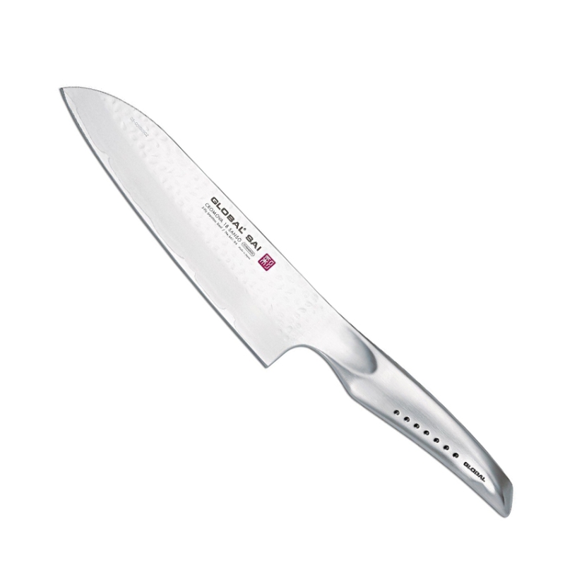 Cuchillo Global SAI-03, Santoku, Hammer Finish, 19 cm